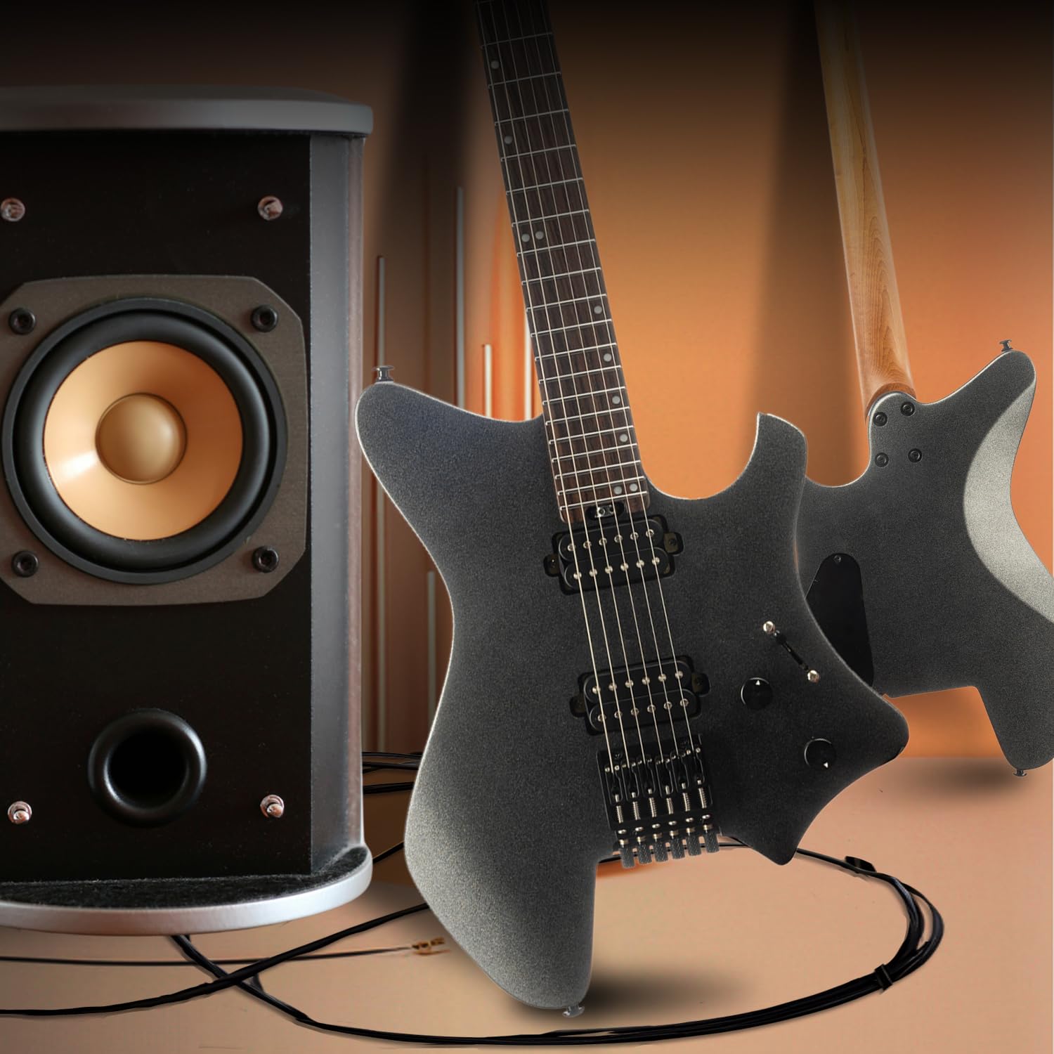 Amazon | EART GW2-SE ヘッドレスエレキギター、ソリッドエレキギター